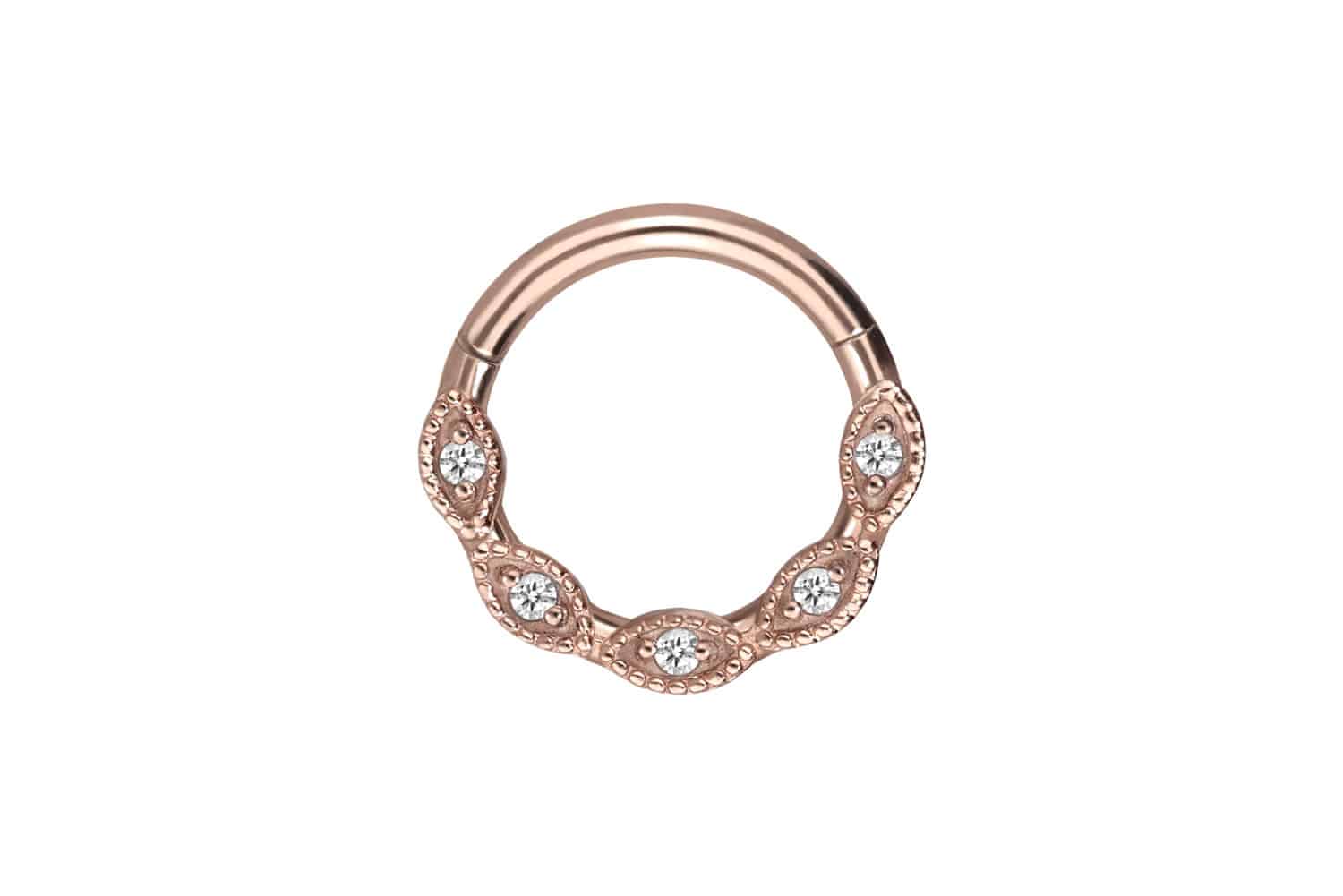 Chirurgenstahl Segmentring Clicker Piercing EINGEFASSTE KRISTALLE